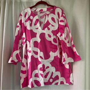 Lilly Pulitzer Signature Loopy Lilly Mojito Tunic Top Pink Size XL
